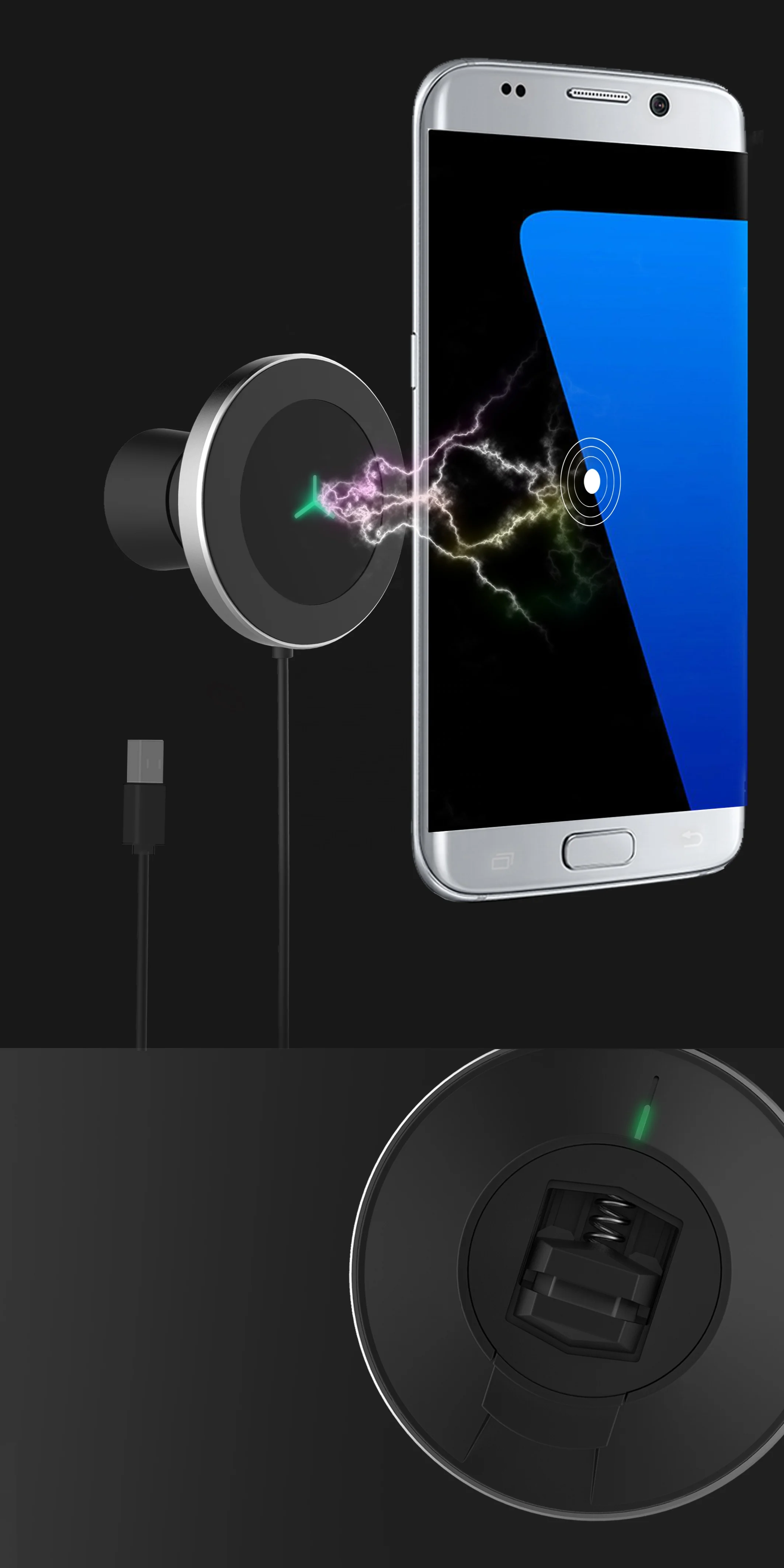 Muvtec Luxury factory direct supply Qi wireless magnetic charger for magnetic king