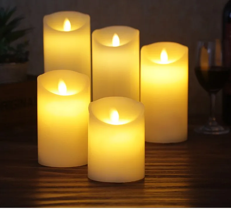 battery operated flameless christmas led lights candles real wax  with remote control/LED candle light