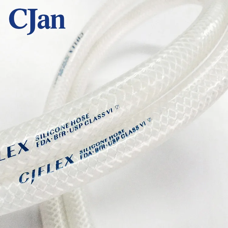 Food grade glass fiber braided reinforced silicone hose, clear silicone tube, braided hose for medical