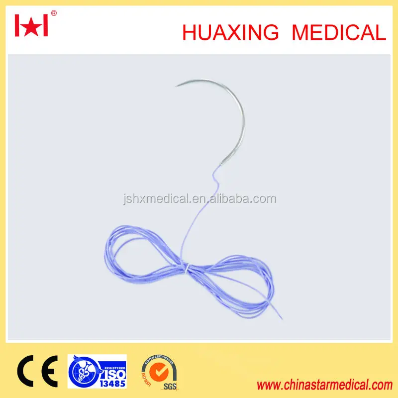 Одноразовый медицинский хирургический ISO Утвержденный для больницы PGA абсорбируемый шов с