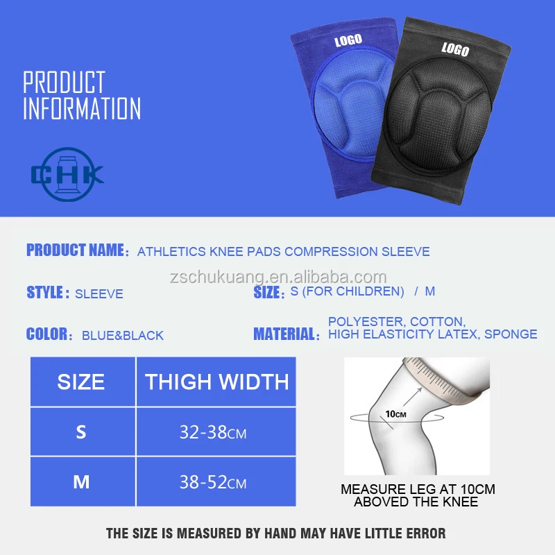 High Quality Factory Price Elastic Sponge Cushion Knee Support/knee Pad/knee Sleeve Breathable Neoprene Black,blue Customized