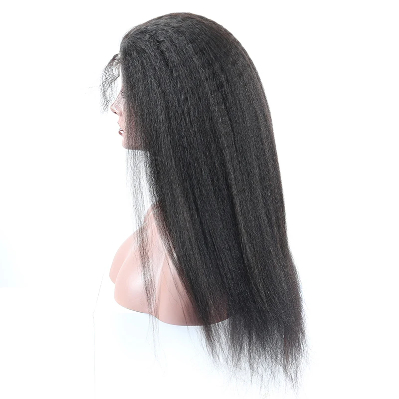 
Kinky Straight 360 lace front wigs Pre Plucked With Baby Hair 180% Italian Yaki human hair wig human hair extension wholesale 