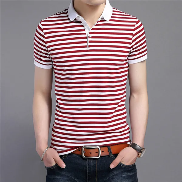 
Bulk wholesale custom high quality 100% cotton Striped Short Sleeve Polo Shirt with your embroidery logo 