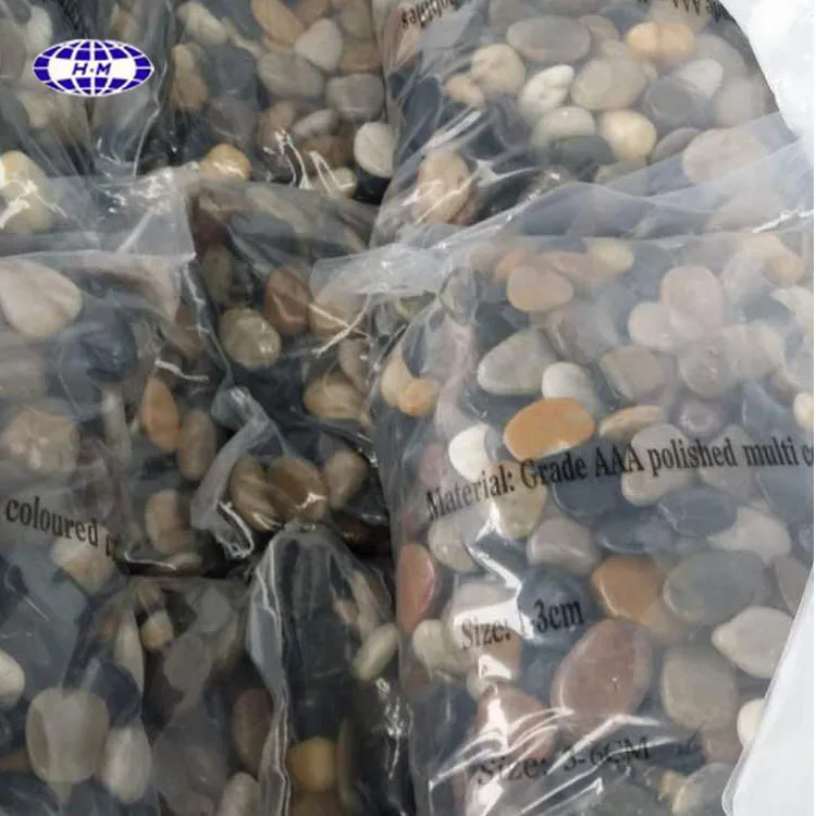 Wholesale home garden decoration grade quality natural normal polished tiger stripe color stone pebble