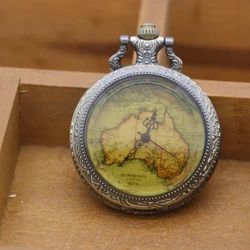best price glass window antique bronze Australia map pocket watch