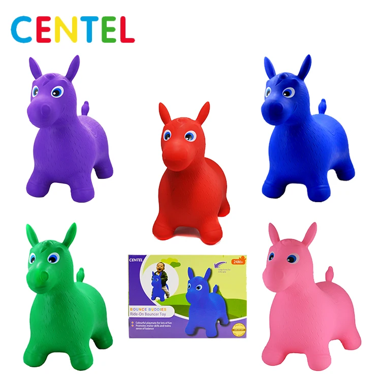 
Kids Environmental Soft PVC inflatable bouncy horse skippy animal toy 
