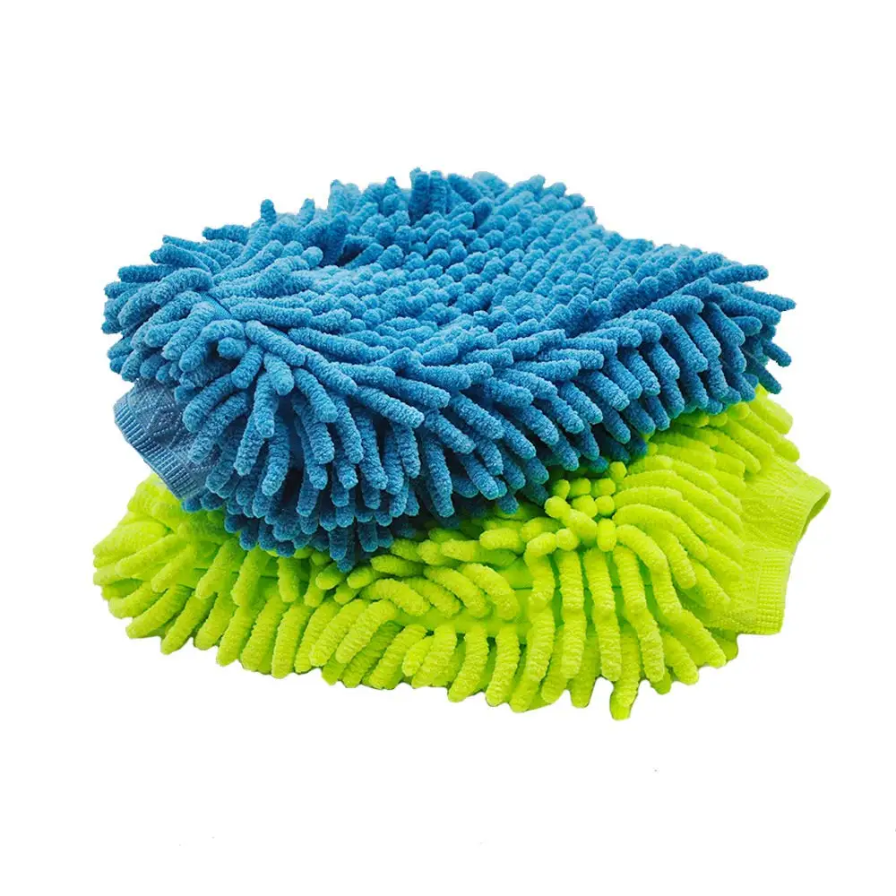Car Wash Mitt - Double Side Premium Chenille Microfiber - Ultra-soft Wash Glove for Car Cleaning - Scratch-Free Not Fall Wool