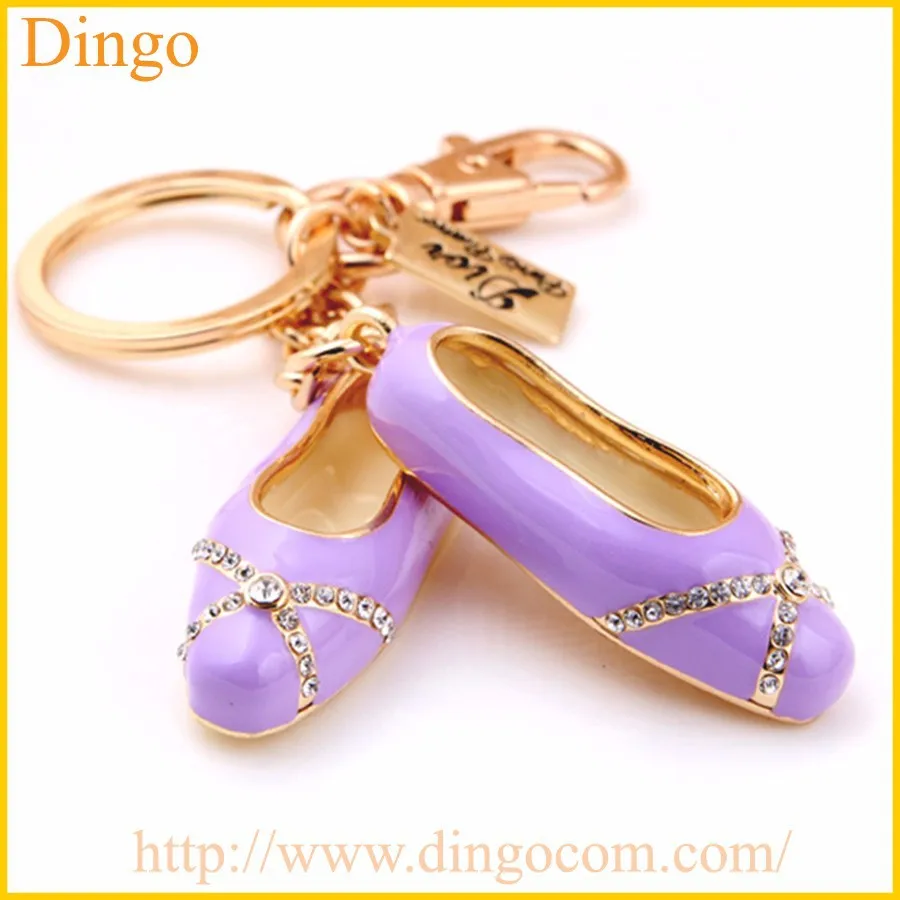 Promotional mini ballet shoe key chain With Logo/mini ballet shoe key chain /Custom mini ballet shoe key chain