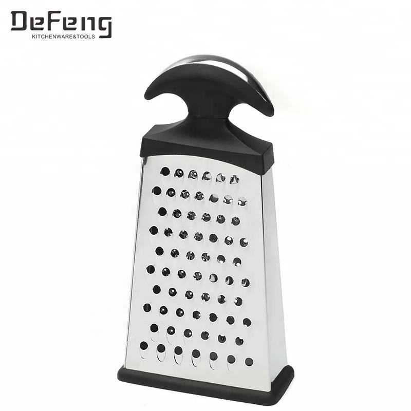 
Hot Sale Multifunction 4 Sides 7 Inch And 10 Inch Stainless Steel Coconut Grater With Black PP Handle 