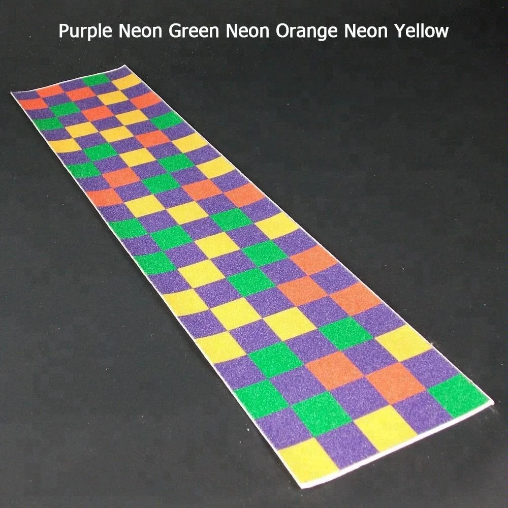 
4 Color 33x9 inch Checker Skate Longboard Sand Paper Skateboard Grip Tape 
