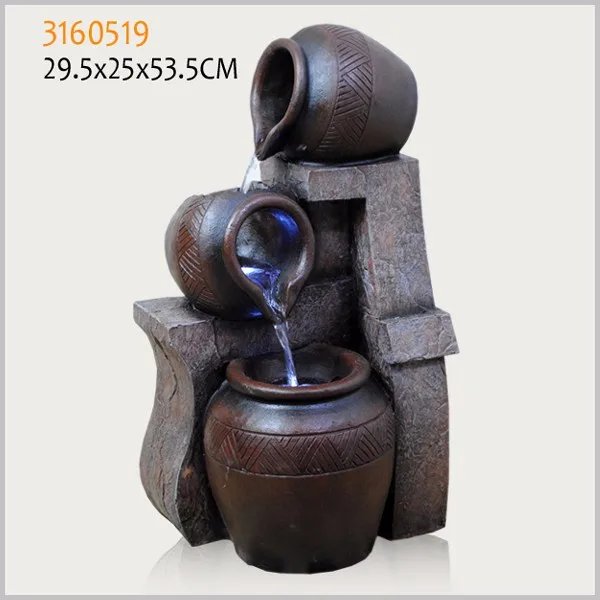 2017 polyresin solar garden fountains