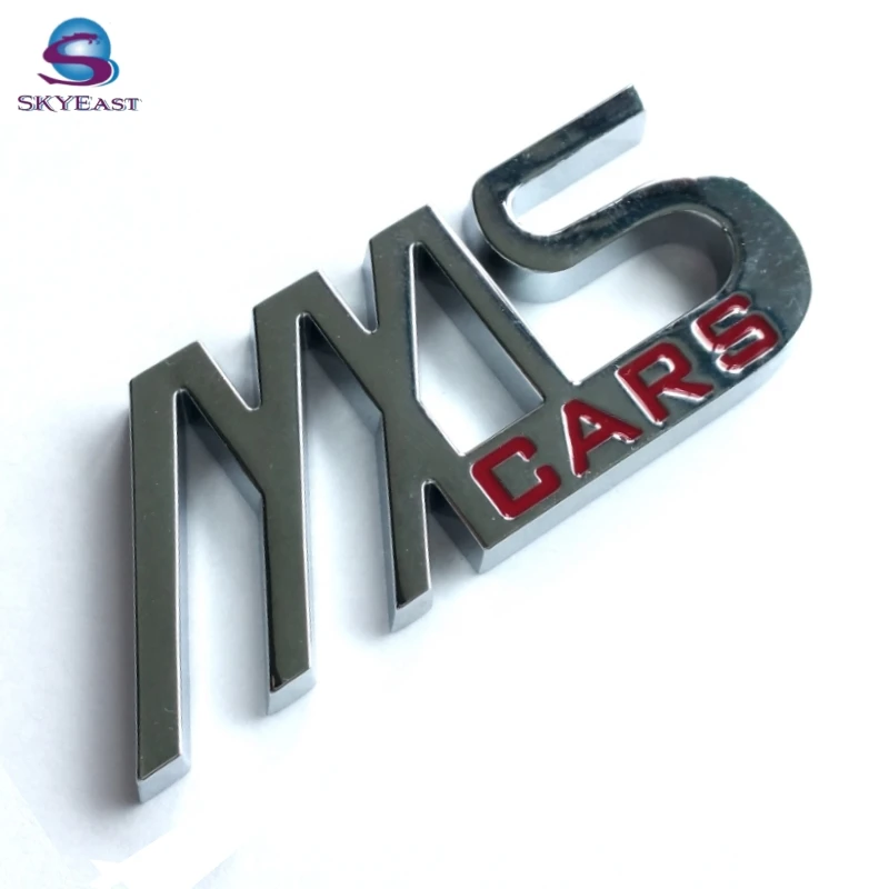 High Shiny Silver Polished Enamel Branded Metal Car Logo Plates