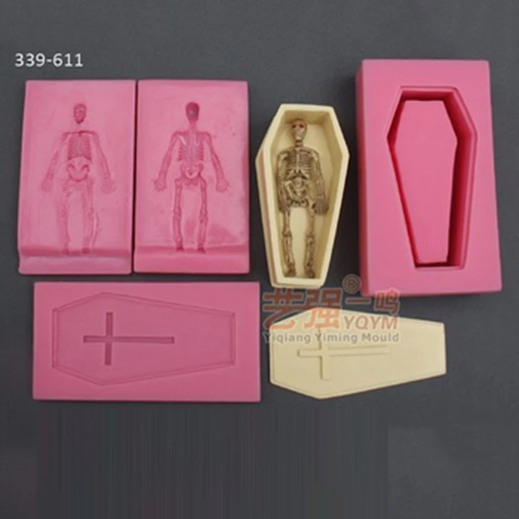 
silicone coffin cake mould,halloween cake decorations,silicone zombie mould 