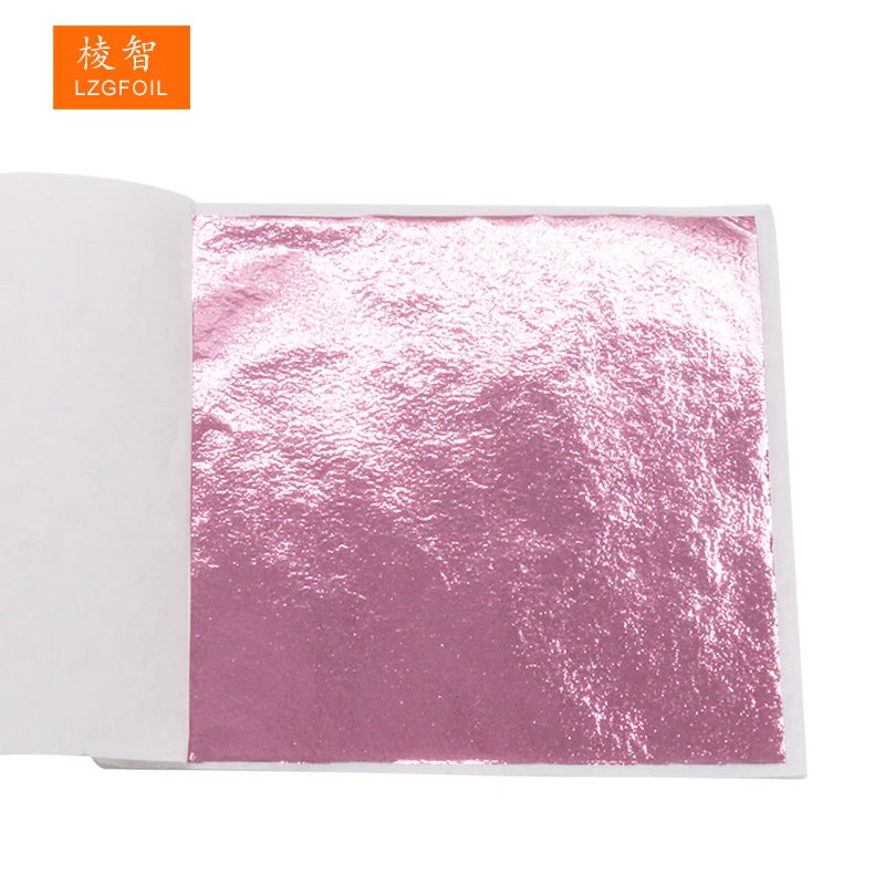 Amazon Top Sales 8x8.5 cm Colorful Taiwan Rose Red Leaf Foil Paper Sheet Gilding Alloy Crafts Color Coated Sheets