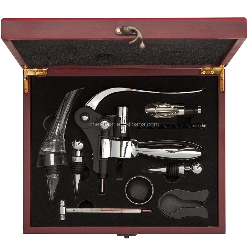 Подставка для кролика Cheerfast, подарочный набор для вина, 9 шт. аксессуаров в деревянной коробке