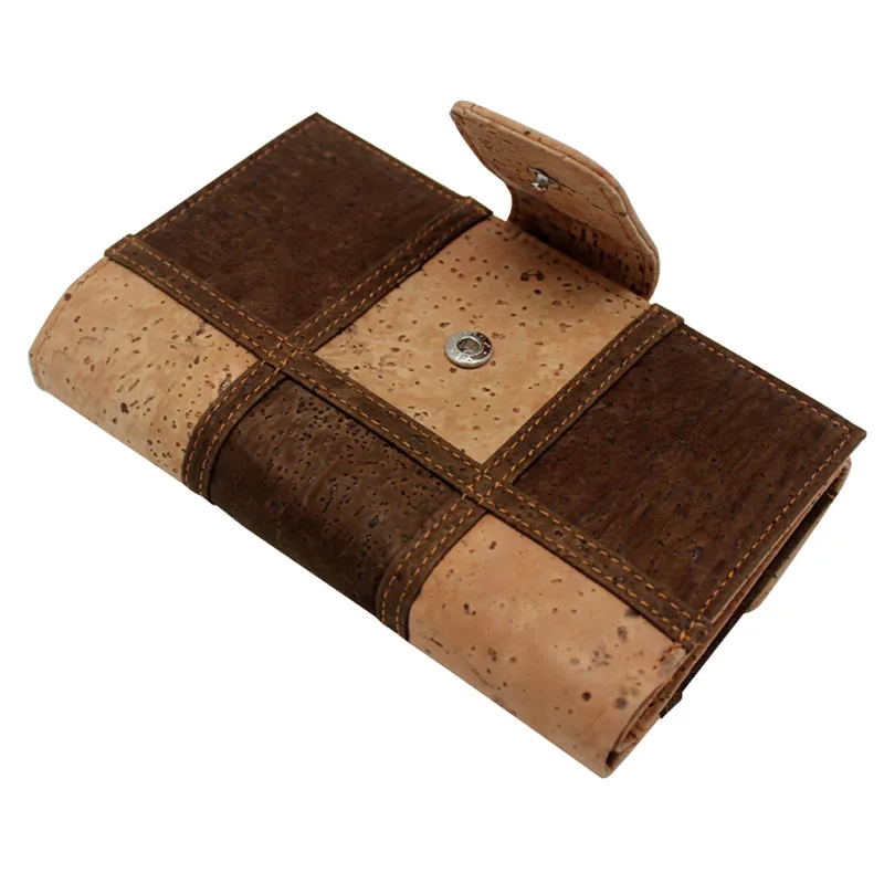 Boshiho ladies fancy items multi-colored natural cork wooden wallet