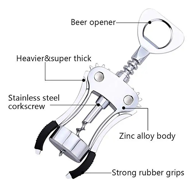 Professional metal winged cork screw wing corkscrew wine opener