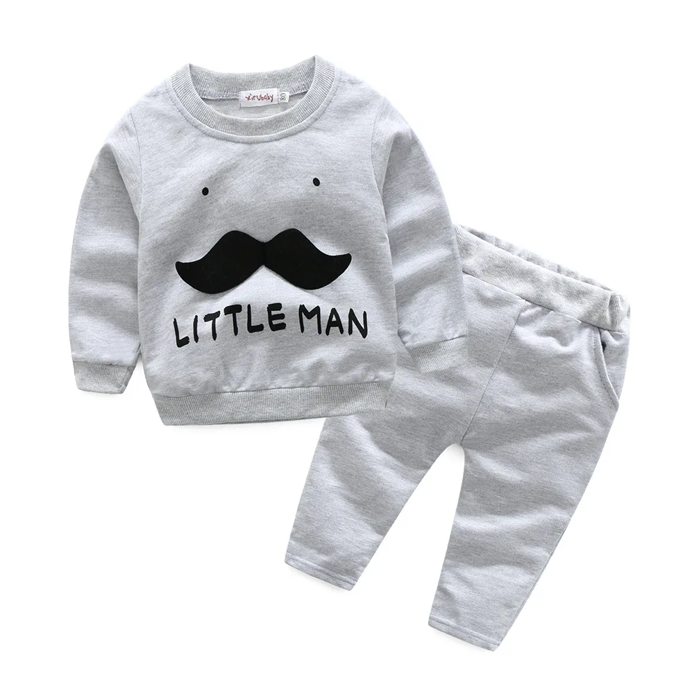 
2018 New fashion infant clothes baby boy clothes sets long sleeve mustache sweatshirt + pants 2pcs newborn baby clothing set 