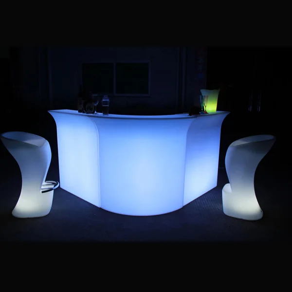 
Corner plastic color changing portable led bar counter/corner led counter table from China 
