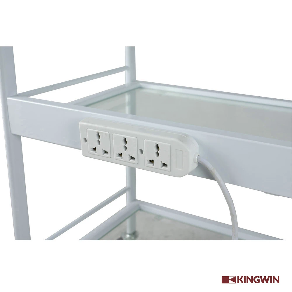 Facial Beauty Trolley Solid Metal with 3 Mat Glass Shelves