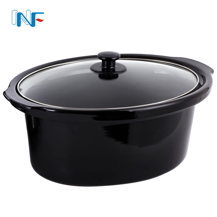 Kitchen Cooking Oval Crock Pot With Timer 7 Quart Slow Cooker