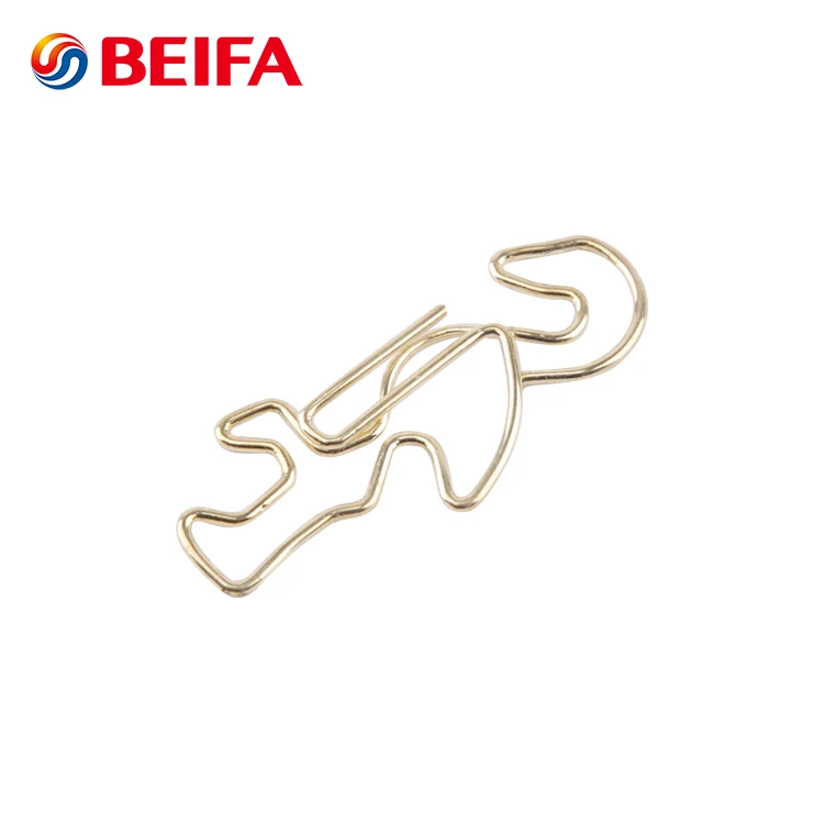 Металлический зажим для бумаги Beifa Brand APH80013 золотого цвета в форме кактуса Фламинго листа