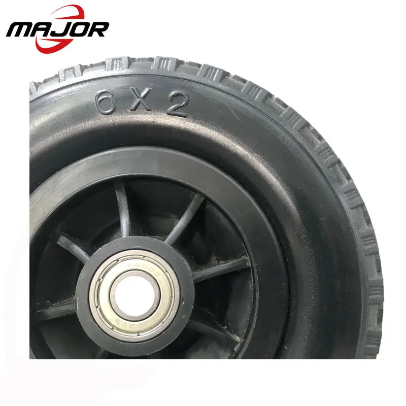 Manufacturers sell 6 inch polyurethane wheel, snack car / wheelchair / site pusher PU foam wheel.