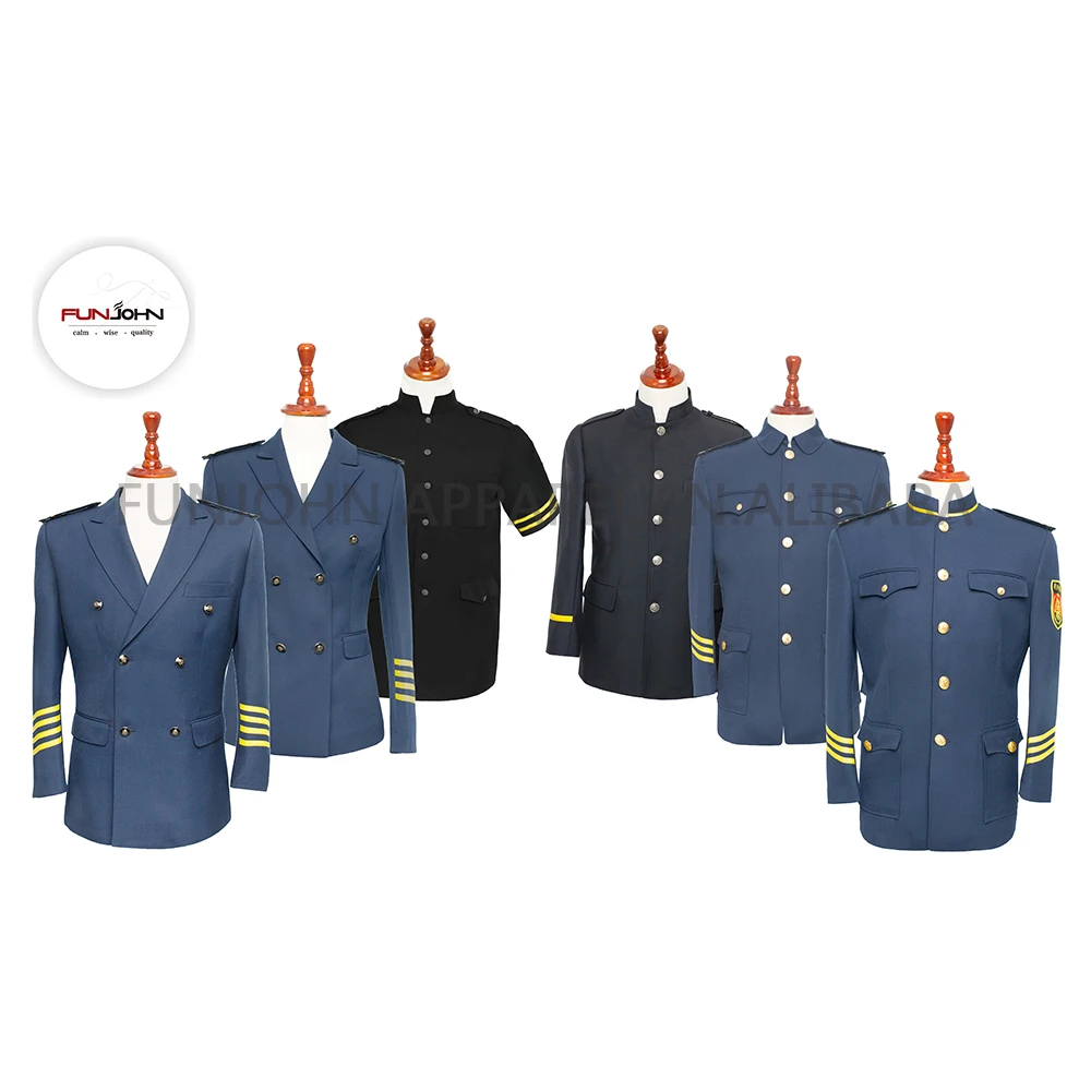 factory design plus size appaulettes TR fabric stand collar security guard uniform