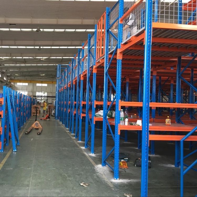 Склад Многослойная Металлическая Напольная нержавеющая стойка мезонин стеллажная система