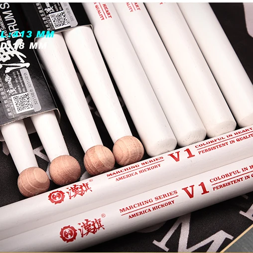 Custom White semi-gloss lacquer finished Snare Drumsticks