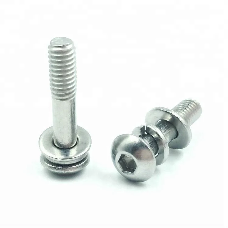 Partially Threaded Hex Socket Button Head Cap Screws & Three Combination Sems Screws