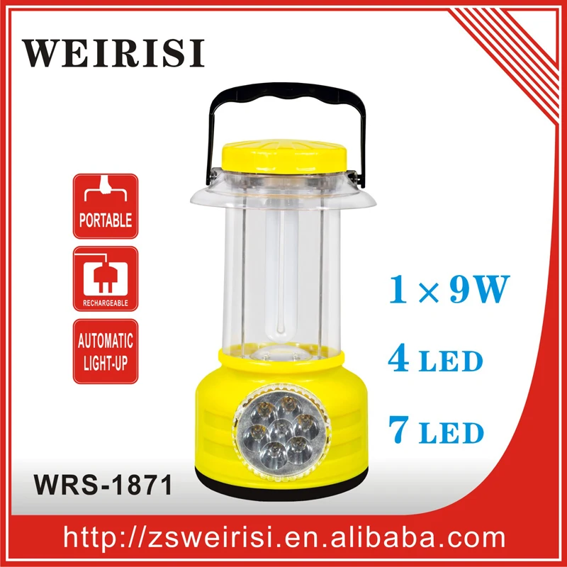 Portable rechargeable emergency LED light with cassette player & FM radio for camping/hiking/home (WRS-1835L)