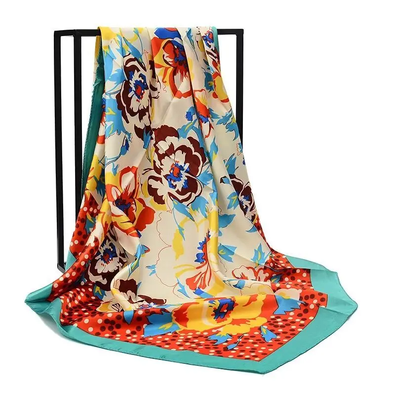 2024 newest design cheap colorful digital printing satin scarf