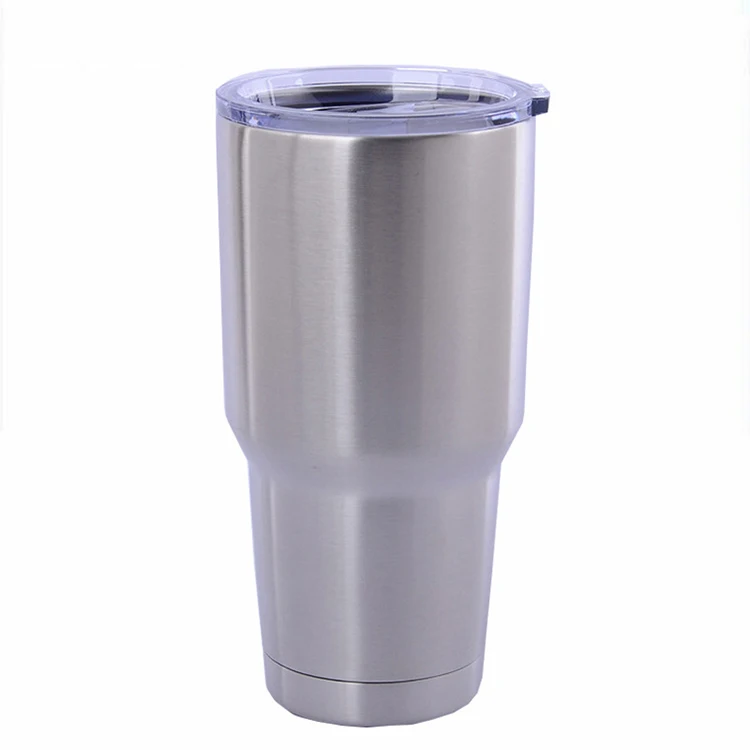 New idea Product 2023 Creative Double Wall Vacuum Insulated 304 Stainless Steel silver Drinking Tumbler Cup With Lid