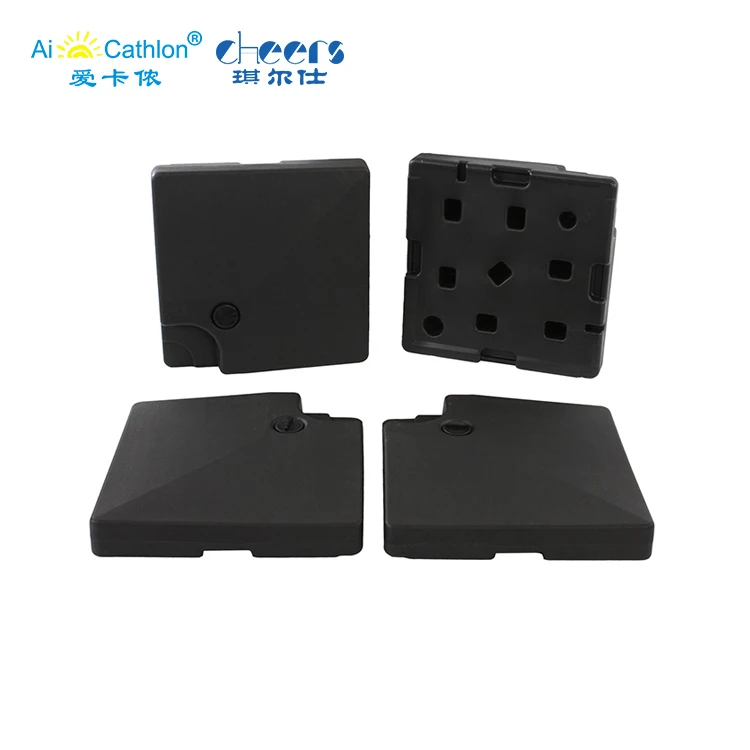 Heavy Duty Water or Sand Filled Parasol Stand Beach 4-Piece Plastic Parasol Outdoor Umbrella Bases Weight