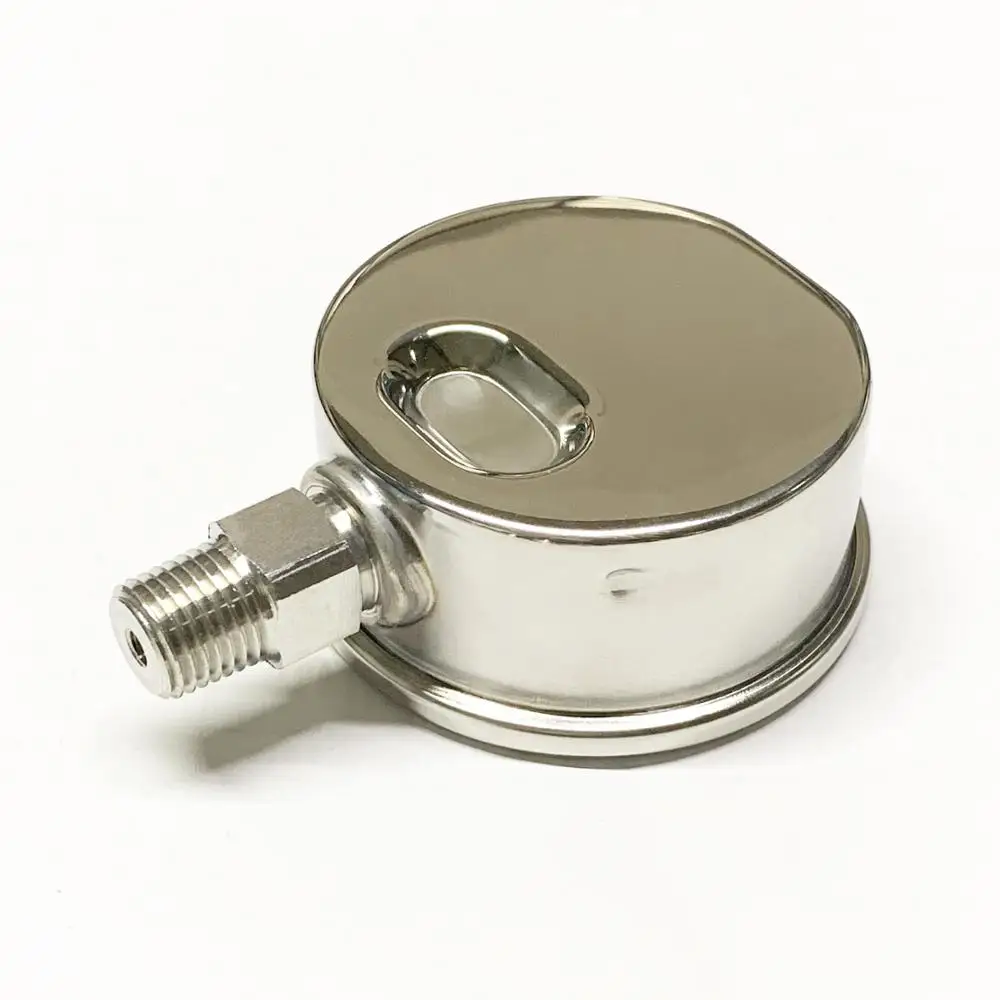 200PSI 1/4NPT 316/304l SS 60mm Safety Bourdon Type Gauges Stainless Steel High Temperature Resistant Glycerin Pressure Gauge