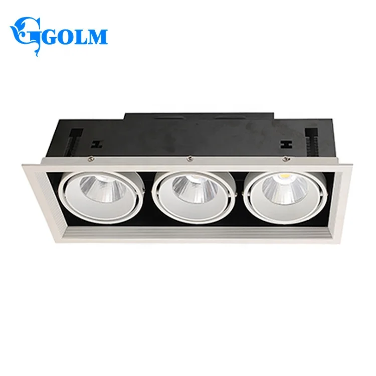 Rectangle indoor aluminum downlight anti glare recessed 20W cob led grille light