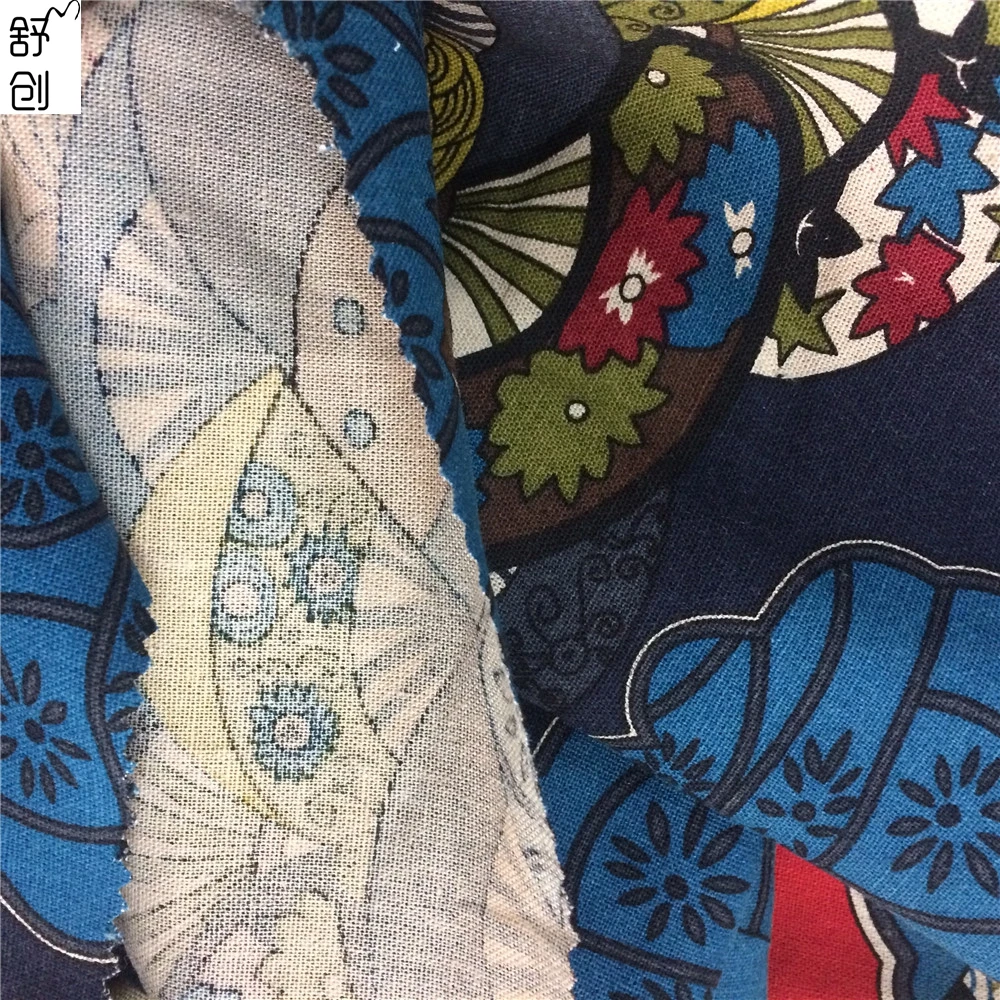
Fan pattern japanese printed cotton fabric 