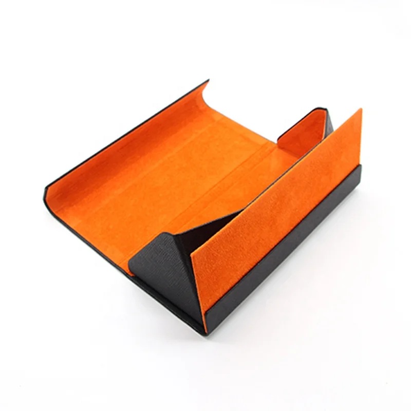 
custom foldable triangle handmade leather sunglasses eyewear spectacle case box for eye glasses box folding 