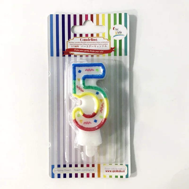 Safe Using Kids Happy Birthday Party Candle in Numbers with Europe REACH Registration