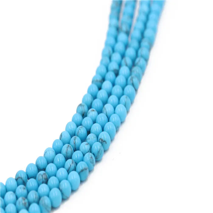 wholesale Loose beads Blue Turquoise Stone Beads Round Gemstone for DIY Jewelry Making