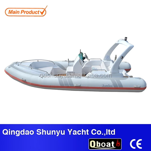 CE ORCA Hypalon 5.8m 9 Passengers Deep V-fiberglass Hull Rigid Inflatable Boat With Double Fiberglass Deck