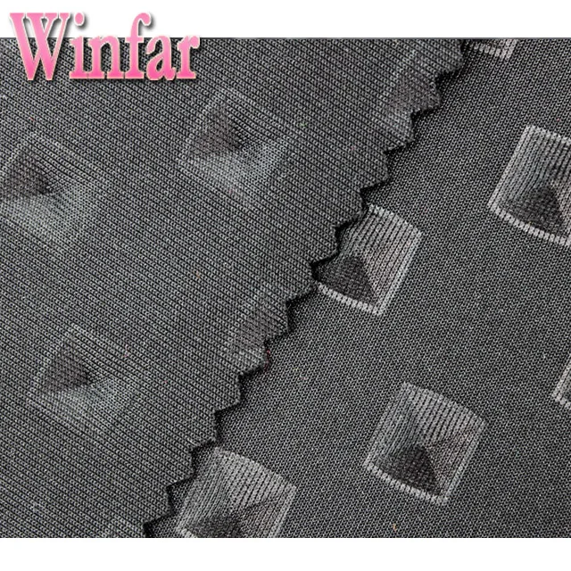 shaoxing winfar polyester scuba knitting python 3D white embossed fabric for garment