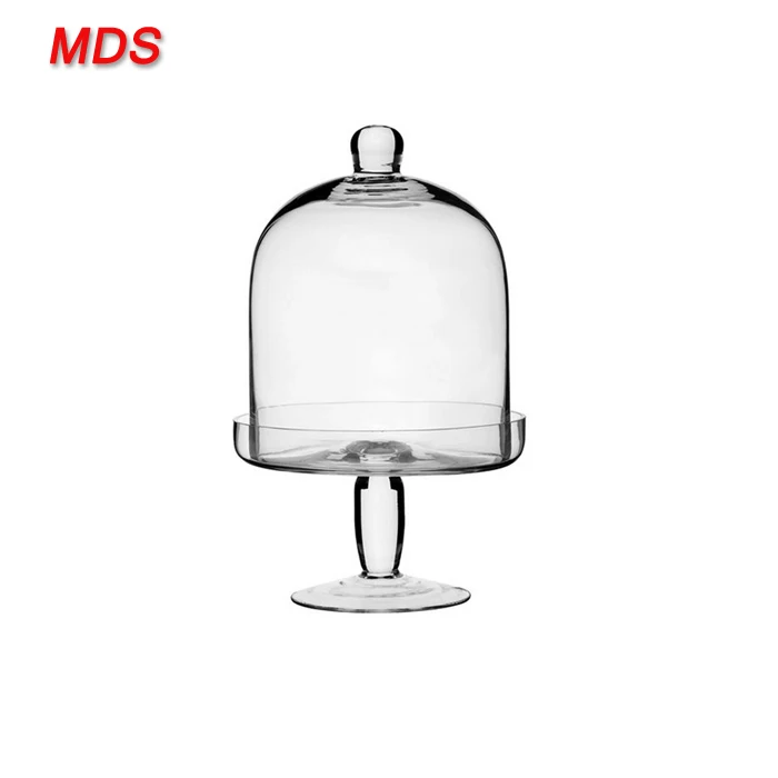 Pedestal Songbird Rotating Crystal Glass Cake Stand With Dome