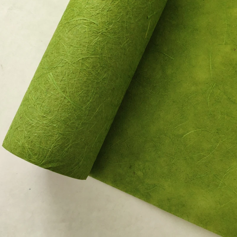 Green eco friendly natural jute fiber water resistant flower wrapping paper