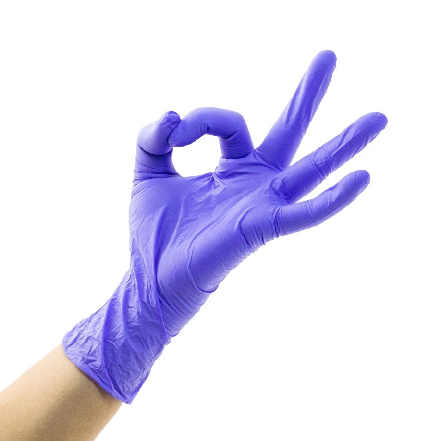 Manufacturer Food Industry Waterproof Purple Disposable Pure Nitrile Gloves