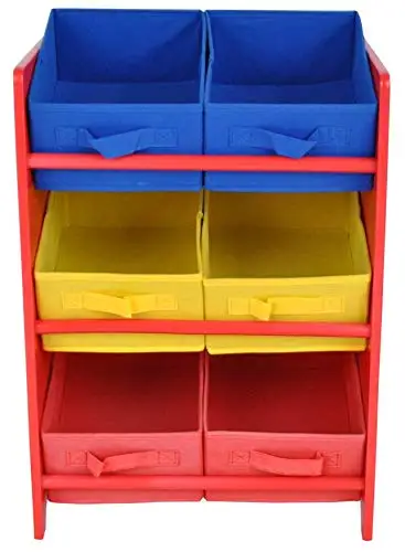 Детский комод для хранения игрушек, 6 холщовых ящиков, детский шкаф для детской игровой комнаты