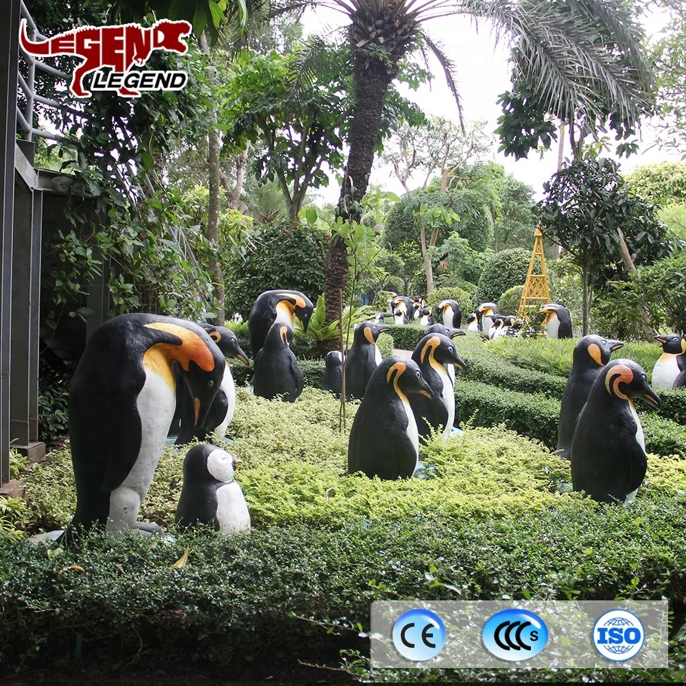 
Zoo decoration animatronic animal lifesize fiberglass penguin model 