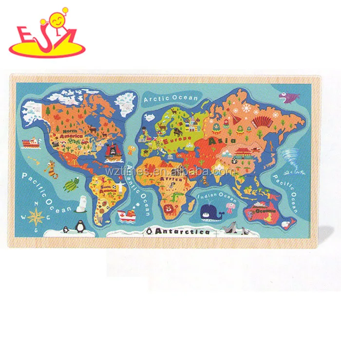 wholesale baby wooden world map puzzle fashion kids wooden world map puzzle children wooden world map puzzle W14C138