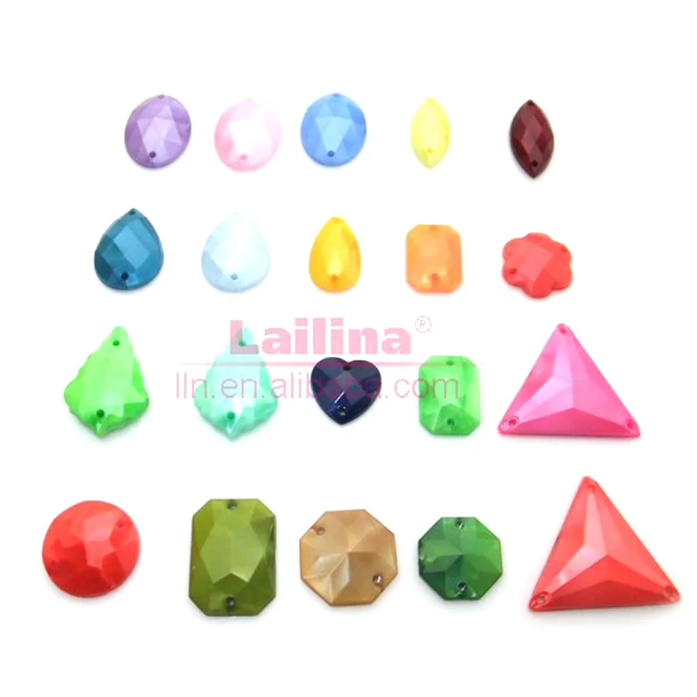 various shapes flat back acrylic rhinestone with high quality